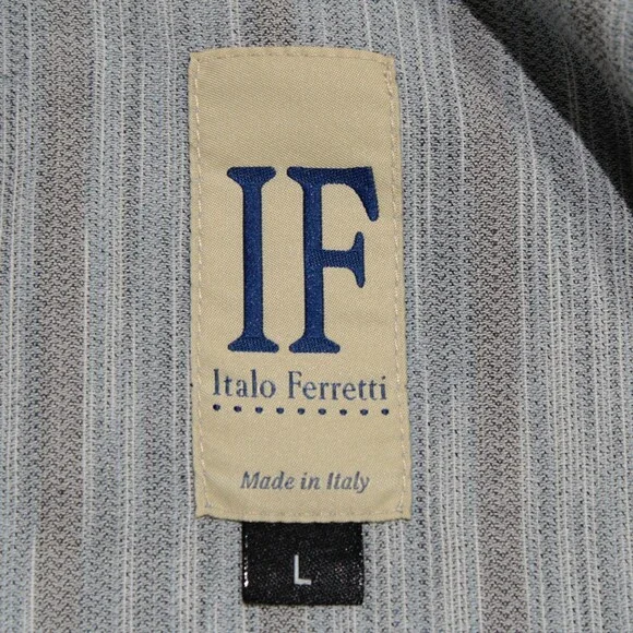 Italo Ferretti NWT Chino / Bermuda Shorts Size L in Blue & Gray Cotton & Linen